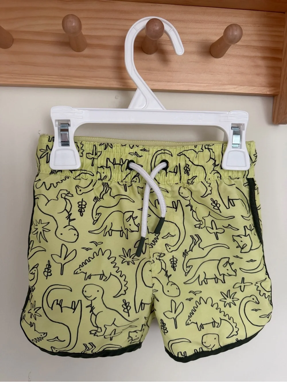 Cat & Jack Neon Lime Dinosaur Swim Trunks Size 12M